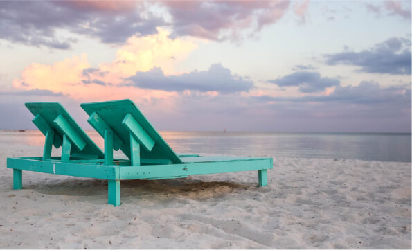 seats on beach.