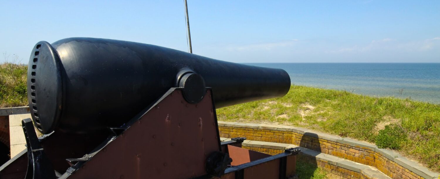 a cannon at Fort Massachusetts