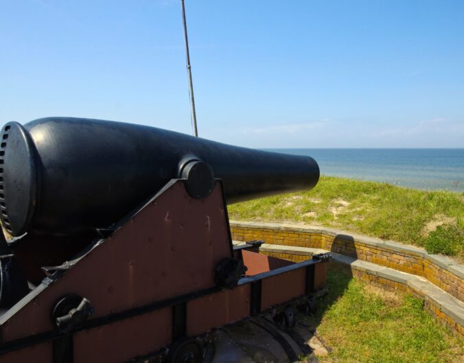a cannon at Fort Massachusetts